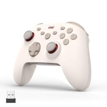 Imagem de IINE Wireless PC Controller, Pro Controller with Hall Effect Joysticks/Triggers, PC Gamepad with 1000Hz Polling Rate/1000mAh Battery, Multi-Platform Support (White)