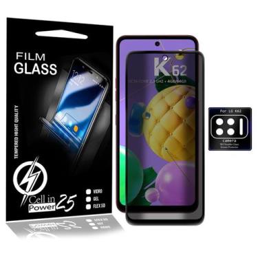 Imagem de Kit Película Privacidade 3d + P. Câmera P/ LG K62 LMK520BMW - Cell In 