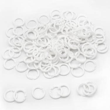 Imagem de Semrien 120 peças de anéis de plástico para fichário de 1/2 polegada, anéis de livro de folha solta, anéis de cartão de índice, anéis de clipe para cartões flash, chaveiros, cartões de índice, papel