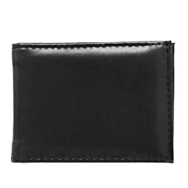 Imagem de Carteira Masculina Slim em Couro Preto com Compartimentos para Cartões e Dinheiro, Design Minimalista