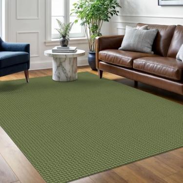 Imagem de Ivissy Tapete trançado 1,5 x 1,8 m lavável para sala de estar, antiderrapante, para quarto, boho, sala de jantar, tapete de algodão para sala de estar, tapete de chão para berçário, sala de jogos