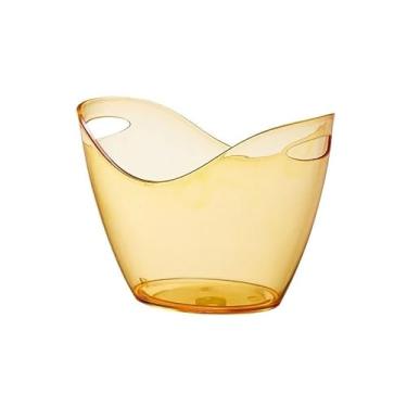 Imagem de Balde de gelo para festas Balde de gelo de acrílico Balde de champanhe de grande capacidade, Balde de bolinha de gelo, balde de gelo, recipiente de gelo, balde de vinho (amarelo)