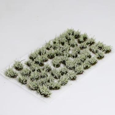 Imagem de 53 peças de diorama de 5 mm de altura - flores - cachos de flores irregulares - casca de arroz cinza estática - grama para modelo-trem-cenário, terreno de jogos de guerra, dioramas e artesanato DIY