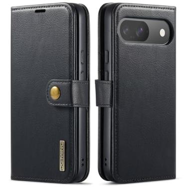 Imagem de Capa carteira de couro magnética destacável 2 em 1 para Google Pixel 10 Pro, capa flip com 3 compartimentos para cartão, 1 compartimento para dinheiro oculto, suporte flip e capa de telefone à prova