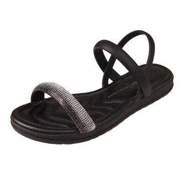 Imagem de Sandalia Feminina Facil Calce Brilho FlatForm Dakota Y7065