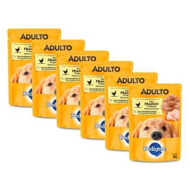 Imagem de Kit 6 Ração Úmida para Cachorro Pedigree Adulto Raças Pequenas Sabor F
