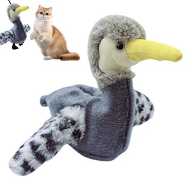 Imagem de Rrlihjgu Brinquedo Interativo Para Gatos,Brinquedo Interativo Para Gatos Pato Com Asas Recarregável - Pelúcia Elétrico Ativado Por Toque Para Todas As Raças - Diversão Atividade Engajante