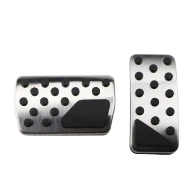 Imagem de zoomto Capa de pedal compatível com Jeep Grand Cherokee Dodge Durango 2011-2024 2025 liga de alumínio sem perfuração Capas de pedal de freio e acelerador de alumínio (prata)