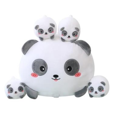 Imagem de Bicho de pelúcia SQEQE Panda Mommy com 4 bebês pandas