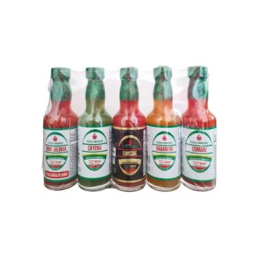 Imagem de Kit com 5 molhos de Pimenta Fogo Mineiro 60 ml