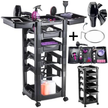 Imagem de Carrinho Auxiliar Cabeleireiro Estética 4 Gaveta