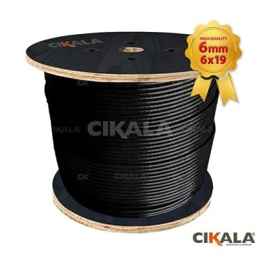 Imagem de 30 Metros Cabo de Aço Af 1/4" 6mm 6x19 Vias Revest. Preto