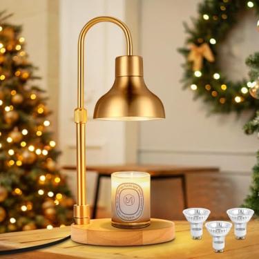 Imagem de Lâmpada para aquecedor de velas regulável com temporizador e 3 lâmpadas, altura e brilho ajustáveis, aquecedor elétrico de cera de vela para velas de frasco, presentes de aquecimento de casa nova