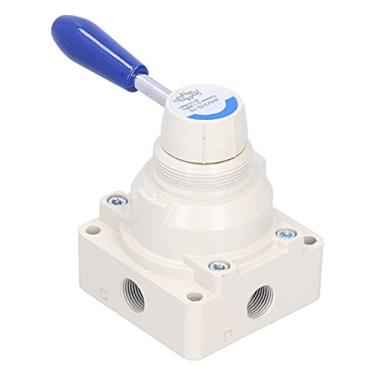 Imagem de Válvula manual de ar, alavanca rotativa pneumática, 3 posições, 4 vias, válvula de controle manual para equipamentos pneumáticos, conexão de rosca de ferro fundido