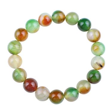 Imagem de Pulseira colorida de pérolas de pavão e ágata para homens e mulheres