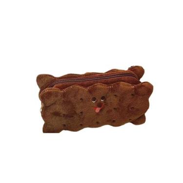 Imagem de Estojo de lápis de pelúcia com design de biscoito de chocolate ao leit