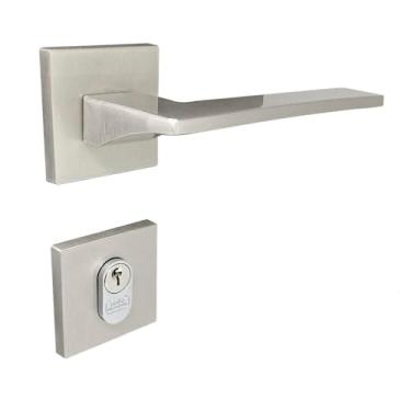 Imagem de Fechadura Safira Externa Roseta Quadrada Champanhe 55mm União Mundial