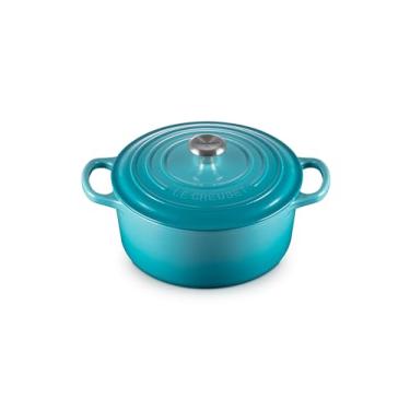 Imagem de Le Creuset Panela Redonda 22 cm Ferro Fundido Esmaltado Signature Azul Caribe