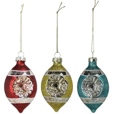 Imagem de HomArt Ornamentos refletores, 8,5 cm, vidro, multicolorido, conjunto de 3