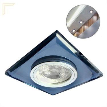 Imagem de Spot De Cristal Espelhado Preto Embutido Quadrado Gu10 Lup17