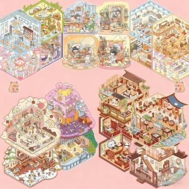 Imagem de 46 PCS 3D Sticker Scene Book for Adults - DIY Horror Adventure House Scene,Fantasy Art Therapy Stickers Collection,Stress Relief,Home Decoration(Style 2)