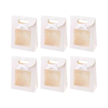 Imagem de Sacolas De Papel Kraft Reutilizáveis com Janela Para Mulheres, Embalag