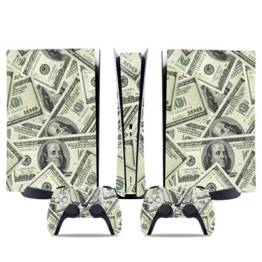 Imagem de Película de decalque para disco Ps5, capa adesiva de vinil de corpo inteiro para console e controle PlayStation 5 (edição de disco PS5, Blue Lightning) (Dólar, PS5 Digital Edition)