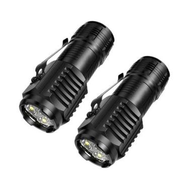 Imagem de Lanterna Mini Portátil Super Brilhante Com 3 LEDs, Zoom, Recarregável 