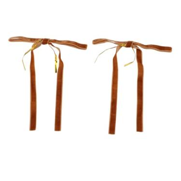 Imagem de TOPINCN 24 Laços de Veludo Dos Pces, Decorações Feitas à Mão da árvore de Natal Com Laço de Ouro para a Guirlanda da Guirlanda do Natal Decoração Casa do Casamento Ao Ar Livre Interno (Castanho