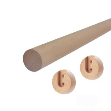 Imagem de 1 haste de madeira para pendurar, tubo redondo para armário de guarda-roupa, tubo de guarda-roupa resistente, economizando espaço para guarda-roupa, corredor, cortina de banheiro, loja de roupas