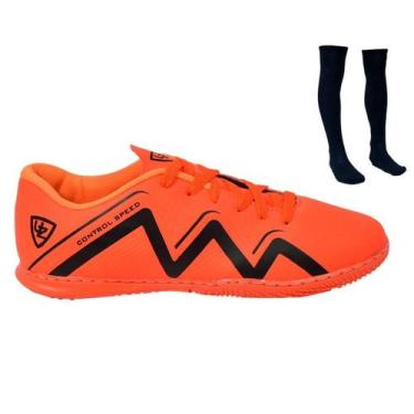 Imagem de Chuteira Futsal 1000 Quadra Costurada Adulto Novo + Meião - Uzze Sport