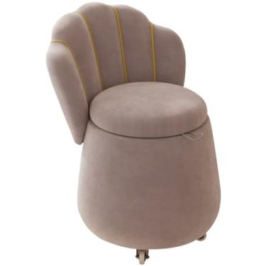 Imagem de Banqueta para pés para sala de estar em forma de pétala banqueta de maquiagem de quarto, apoio de pés moderno silencioso removível, banco de armazenamento útil para sala de estar, tecido amigo da pele