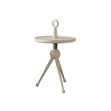 Imagem de Mesa central retrô redonda mesa lateral sala de estar sofá armário lateral pequena mesa redonda quarto mesa de cabeceira varanda madeira pequena mesa de centro mesa de quarto (A)