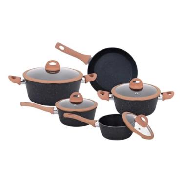 Imagem de Conjunto de panelas de 5 peças adequado para fogões de indução.