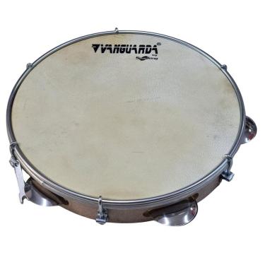 Imagem de Pandeiro 10 Abs Natural Padrão Cerejeira Pele Couro Natural