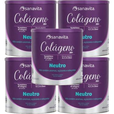 Imagem de Kit 5X Colágeno Skin - 300g Neutro - Sanavita-Masculino