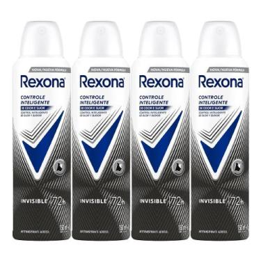 Imagem de Kit Desodorante Aerosol Rexona Feminino Invisible 150ml - 4 Unidades