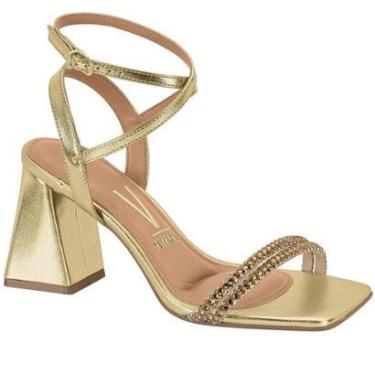 Imagem de Sandalia Feminina Vizzano Salto Metalizado Strass 6464.419-Feminino