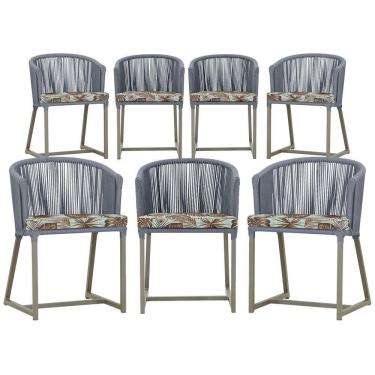 Imagem de 7 Cadeiras De Jantar área Noronha Fendi E6 Trama  Prata