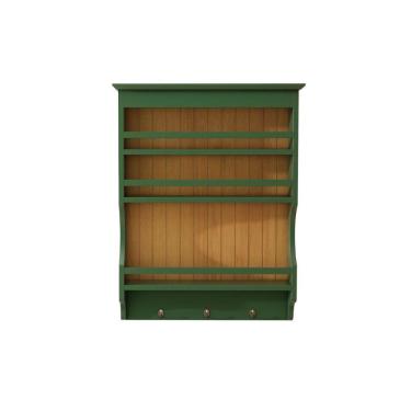 Imagem de Prateleira De Madeira Multiuso Com Ganchos New Veneza Verde