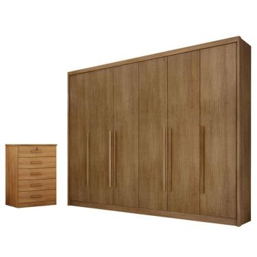 Imagem de Guarda Roupa Casal Bragança E Gaveteiro Suiça Cumaru 23 - Novo Horizonte