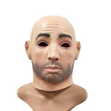 Imagem de Máscara realista de resina de látex de homem careca para fantasia de c