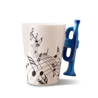 Imagem de Caneca Ceramic Music 350 ml com alça de trompete - Music Lovers - yiwe