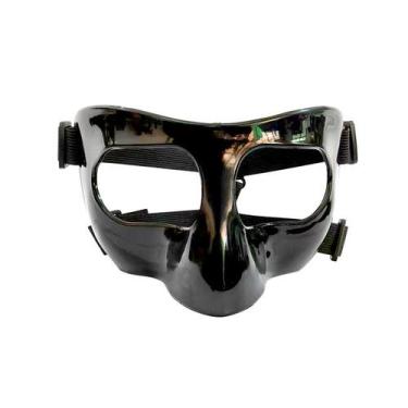 Imagem de Máscara esportiva de meia face preta de PVC durável para basquete - yi