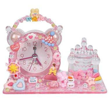 Imagem de Despertador DIY feito à mão, rosa fofo com doces para crianças - yiwei