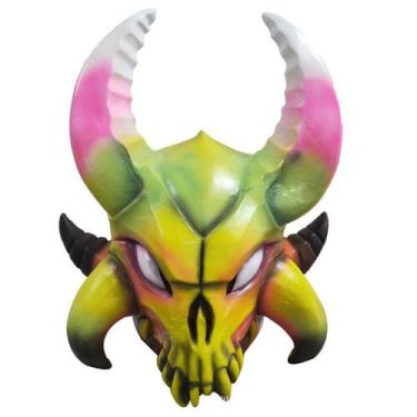 Imagem de Fantasia de cosplay para festa facial de látex com máscara Bull Headge