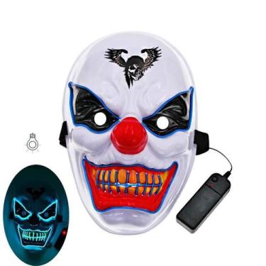 Imagem de Mask Clown LED de PVC brilhante para festa de carnaval de Halloween - 