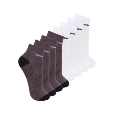 Imagem de Kit com 8 Pares de Meias Cano Curto Speedo 8034 Colorido, Cinza, 39-44