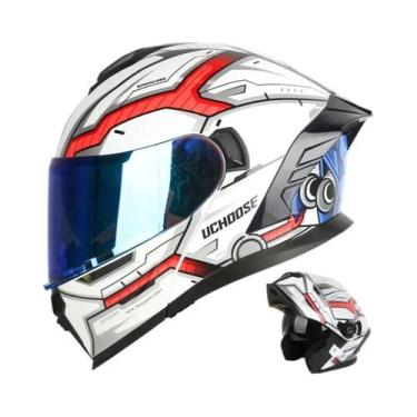 Imagem de Capacete Modular Unissex Com Lentes Duplas Para Motocicleta, Lentes Au