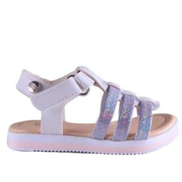 Imagem de Sandália Infantil Menina Klin 421.044 Branca Areia-Feminino